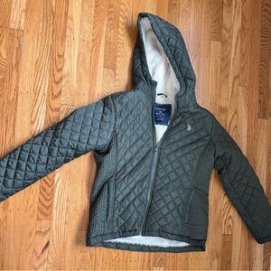 U.S. Polo Assn. Quilted Jacket with Sherpa Lining — Olive
